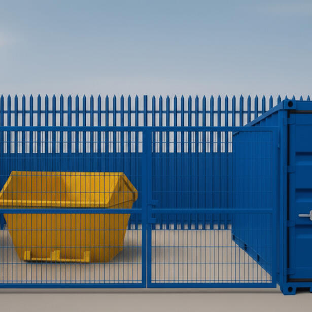 Micro Yard at Boxxs Linlithgow showing a 20ft self storage container with private outdoor yard space large enough for a skip, van, or trailer.