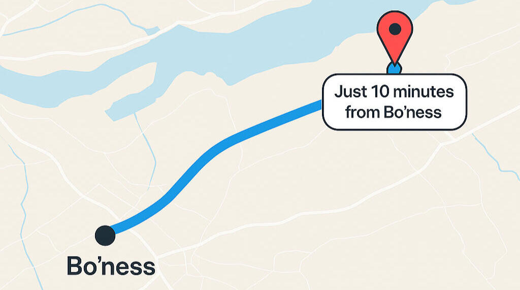 Map showing Boxxs Self Storage just 10 minutes from Bo’ness Simple map showing Boxxs Self Storage at Mill Road Industrial Estate in Linlithgow, located just 10 minutes from Bo’ness via the M9